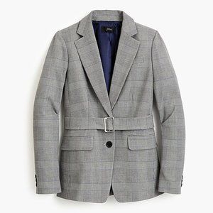 J.CREW belted blazer in glen plaid